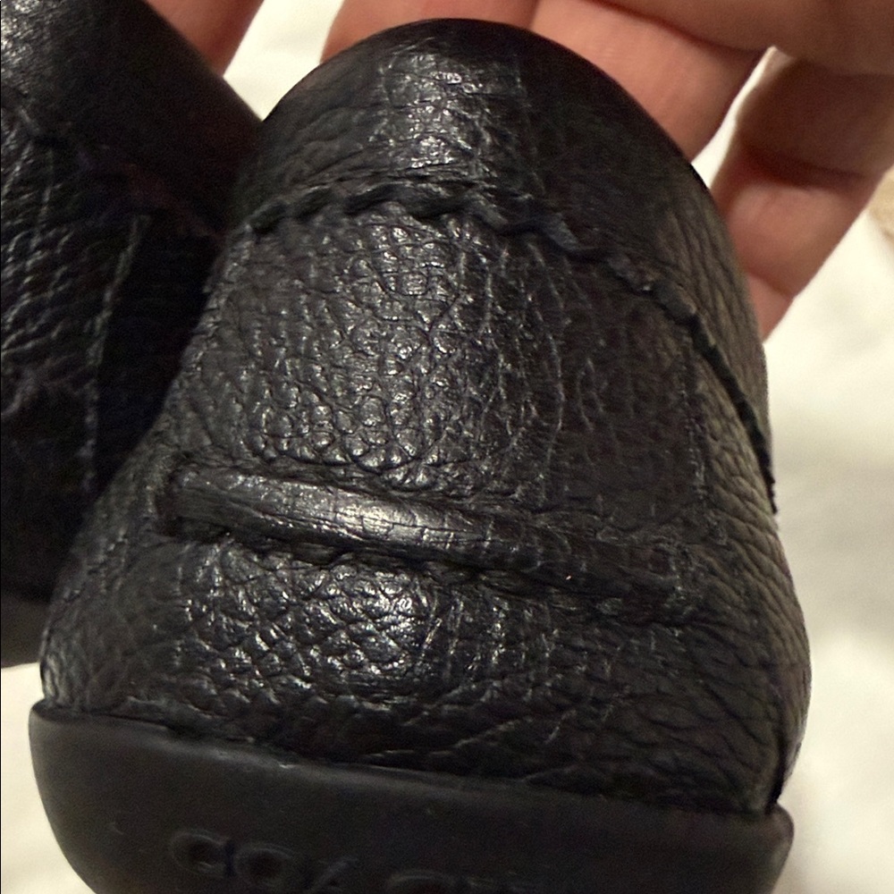 Coach Women's Textured Black Loafers - Picture 5 of 9